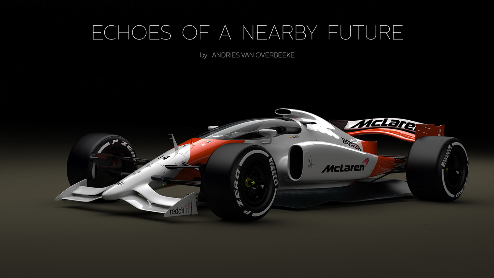 Rendering Mobil Formula One Yang Futuristik Dengan Cockpit Tertutup