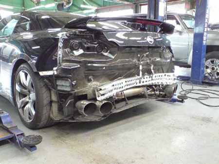  magazine reportedly caused some minor damage to a brand new Nissan GTR 