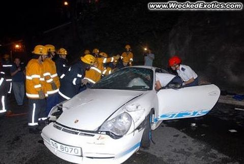 Porsche 996 GT3 RS Crash Hong Kong Via Wrecked Exotics 