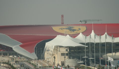 The Ferrari World Abu Dhabi park is suitated next to the Yas Marina F1 