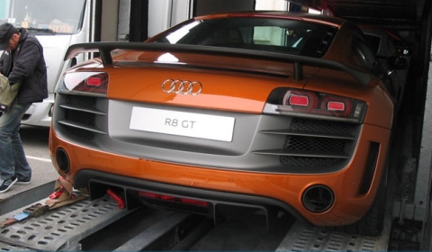 Three versions of the lightweight Audi R8 were transported in the back of a