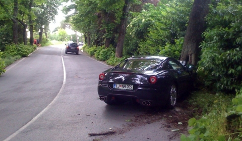 The following black Ferrari 599 GTB crashed in Slovenia