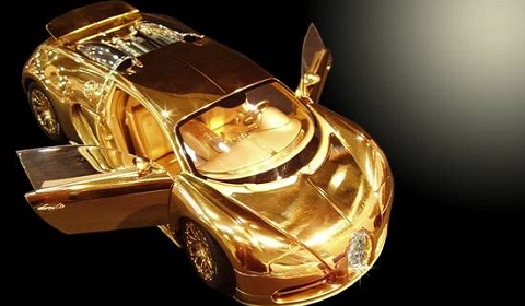 Bugatti on For Sale  Gold Plated Bugatti Veyron Miniature