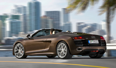 Audi R8 Spyder 42 liter V8 Where supercars often see the release of a more