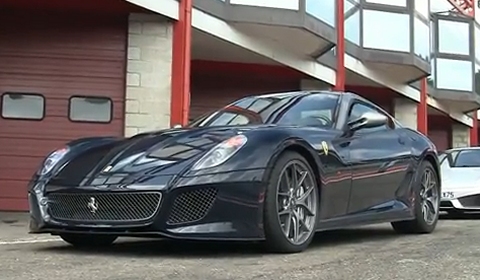 The following video shows three 599 GTO's one in red one in red with a