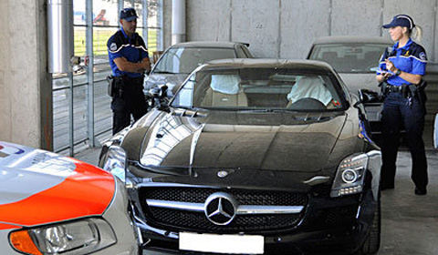 The black Mercedes SLS AMG was impounded after the driver flew past a