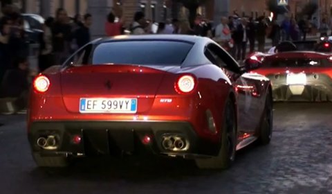 Video 17x Ferrari 599 GTO at 2011 Ferrari Tribute