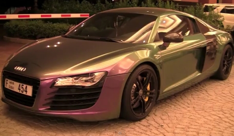 YouTube member Justin recorded this unique looking Audi R8 in Dubai