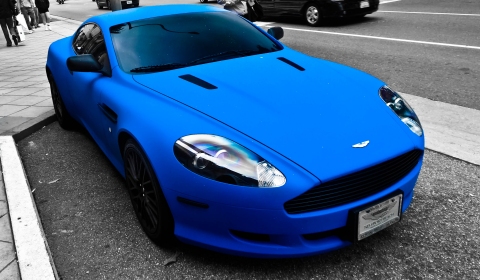 Aston Martin on Photographer Nathan Craig Send Us This Matte Blue Wrapped Aston Martin
