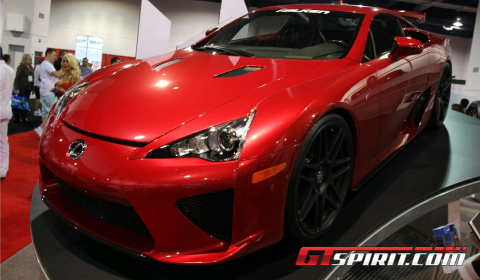 At the Falken stand on SEMA 2011 we came across this red Lexus LFA