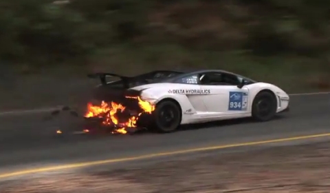 Lamborghini on Video Of The Day  Lamborghini Gallardo On Fire At Targa High Country