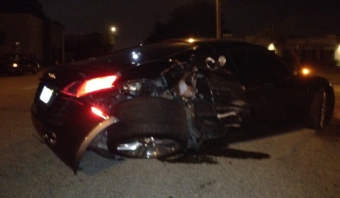 Car Crash Audi R8 Wrecked in
