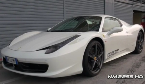 YouTube member NM2255 filmed this white Ferrari 458 Spider at the Monza race