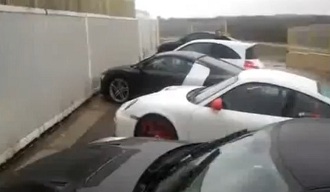 Audi R8 Crashes Into Metal Fence The driver of this Audi R8 obviously got