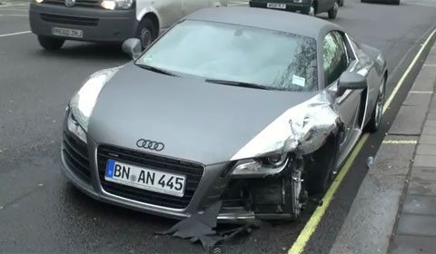 The chrome Audi R8 was spotted in better condition in London last week