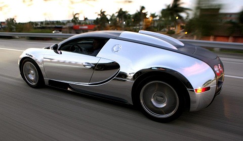 Bugatti on Flo Rida   S Chrome Wrapped Bugatti Veyron