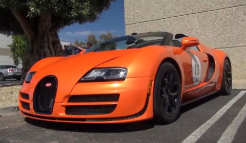Bugatti on Video  Orange Bugatti Veyron Grand Sport Vitesse At Monterey Car Week